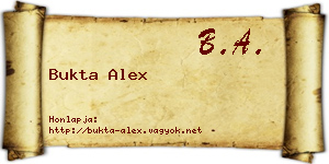 Bukta Alex névjegykártya